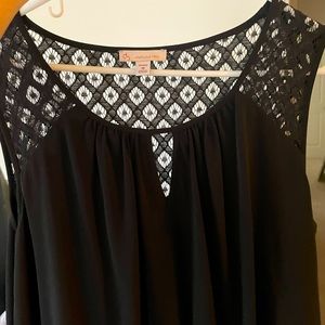 Dressbarn long black dress with cinched waist. Size 18. Gently used. Worn once